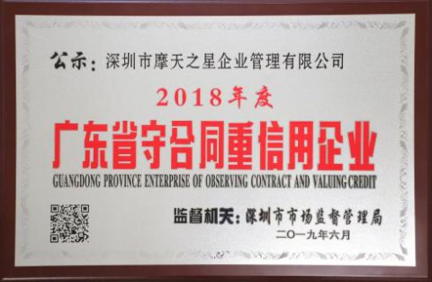 喜讯|问鼎娱乐荣获“广东省守合同重信用企业”殊荣